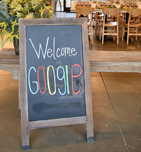 Welcome Google sign at Meadowcroft